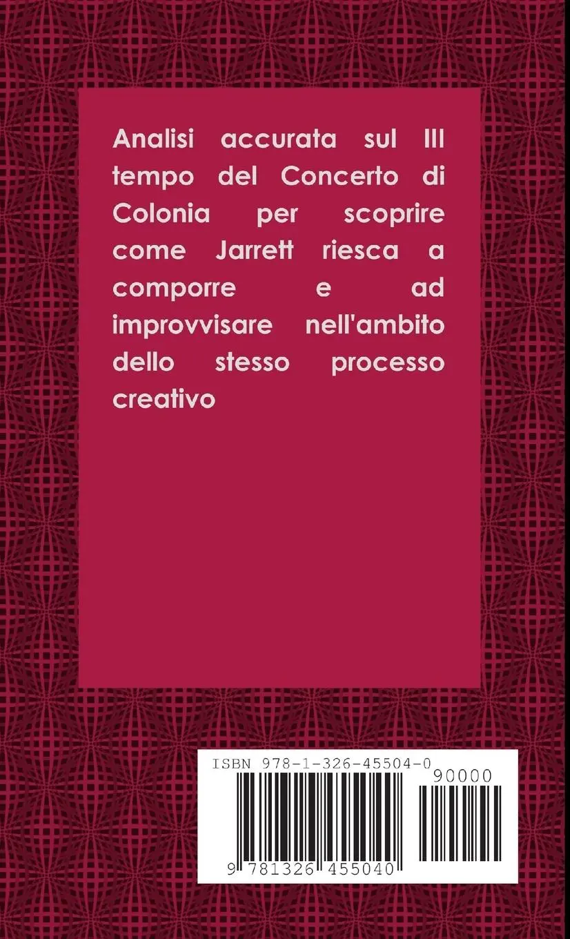 Rückseite: 9781326455040 | Keith Jarrett | l'improvvisazione nell'improvvisazione | Scaramuzzino