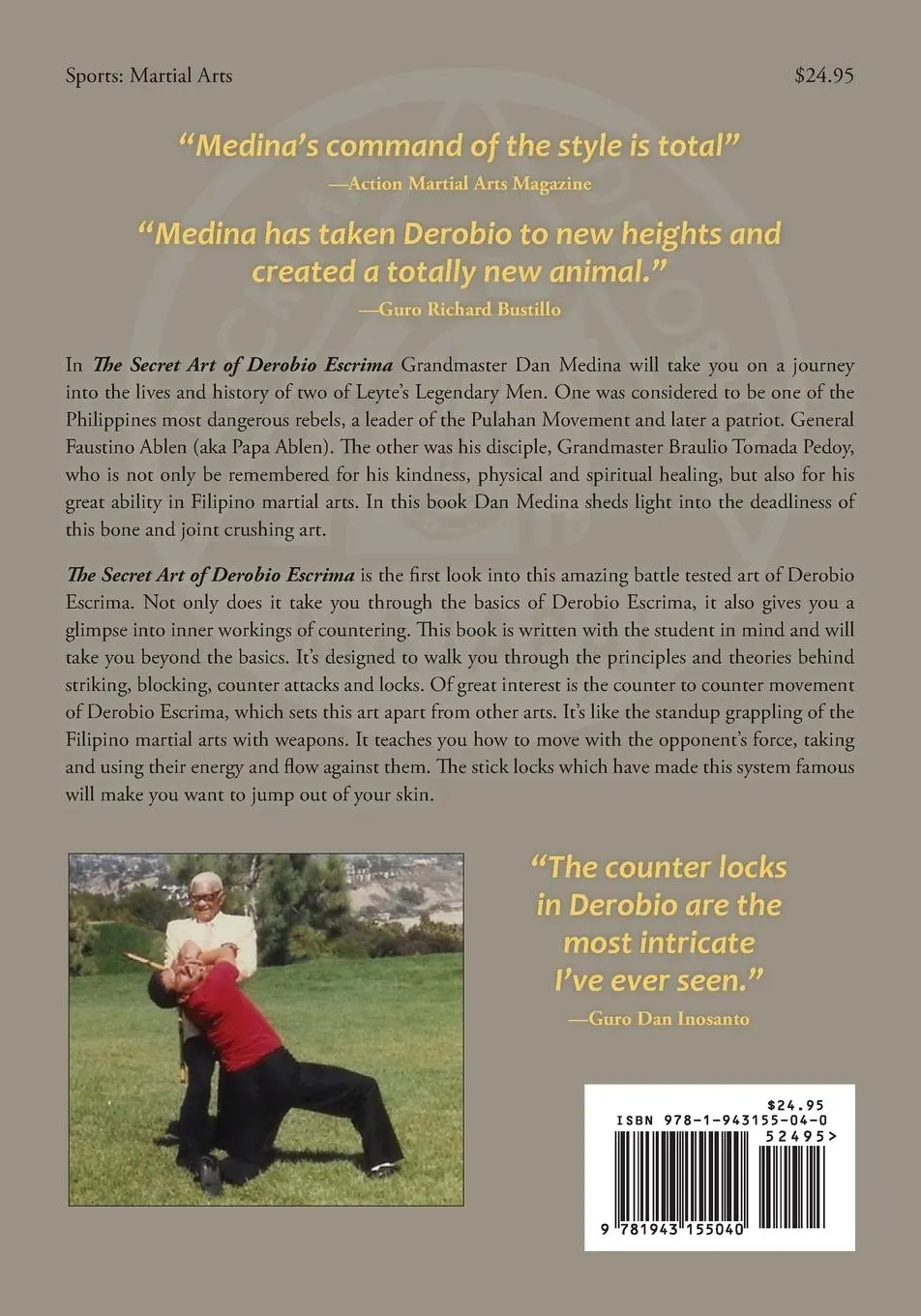 Rückseite: 9781943155040 | The Secret Art of Derobio Escrima | Martial Art of the Philippines