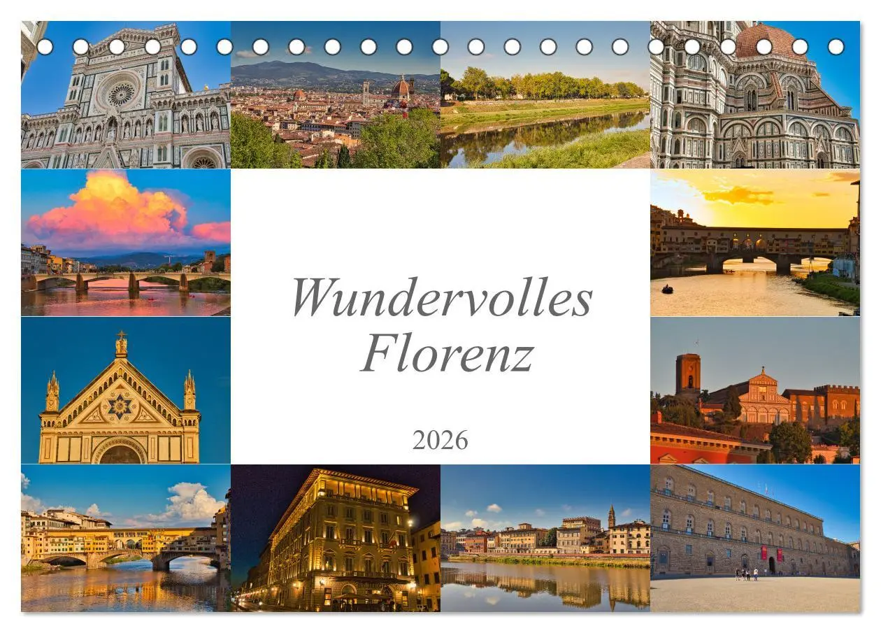 Cover: 9783457555040 | Wundervolles Florenz (Tischkalender 2026 DIN A5 quer), CALVENDO...