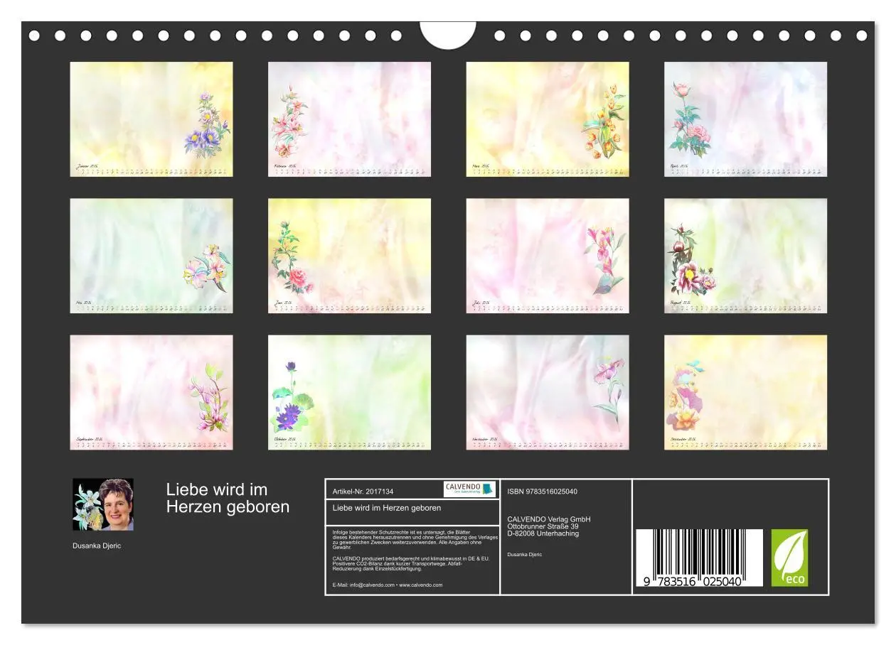 Bild: 9783516025040 | Liebe wird im Herzen geboren (Wandkalender 2026 DIN A4 quer),...