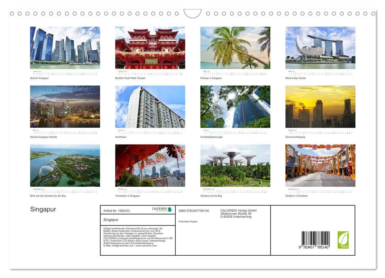 Bild: 9783457785140 | Singapur (Wandkalender 2026 DIN A3 quer), CALVENDO Monatskalender