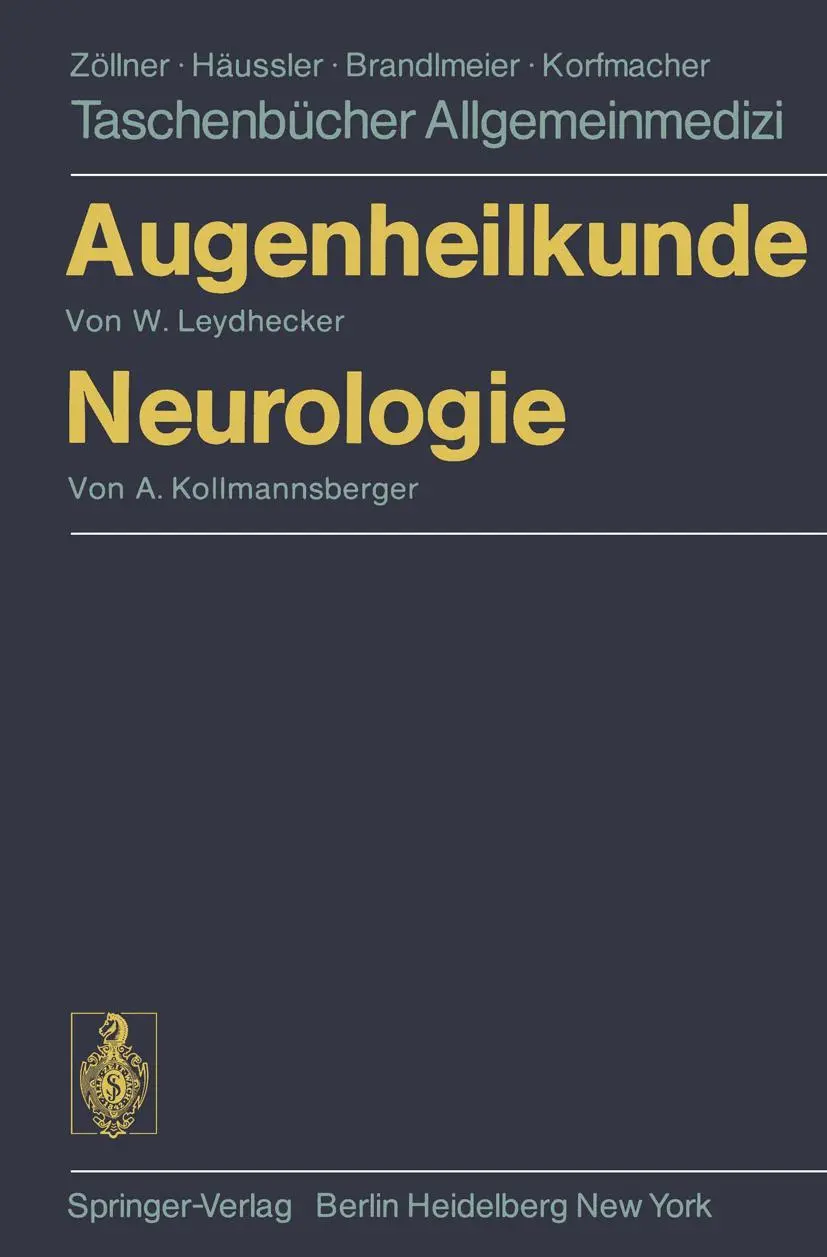 Cover: 9783540085140 | Augenheilkunde Neurologie | Annemarie Kollmannsberger (u. a.) | Buch