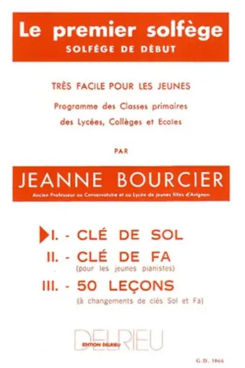 Cover: 9790231705140 | BOURCIER Jeanne Premier solfège Vol.1 - Clé de Sol solfège Partition