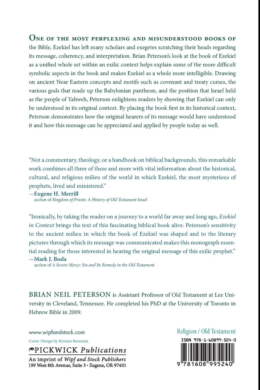 Rückseite: 9781608995240 | Ezekiel in Context | Brian Neil Peterson | Taschenbuch | Englisch