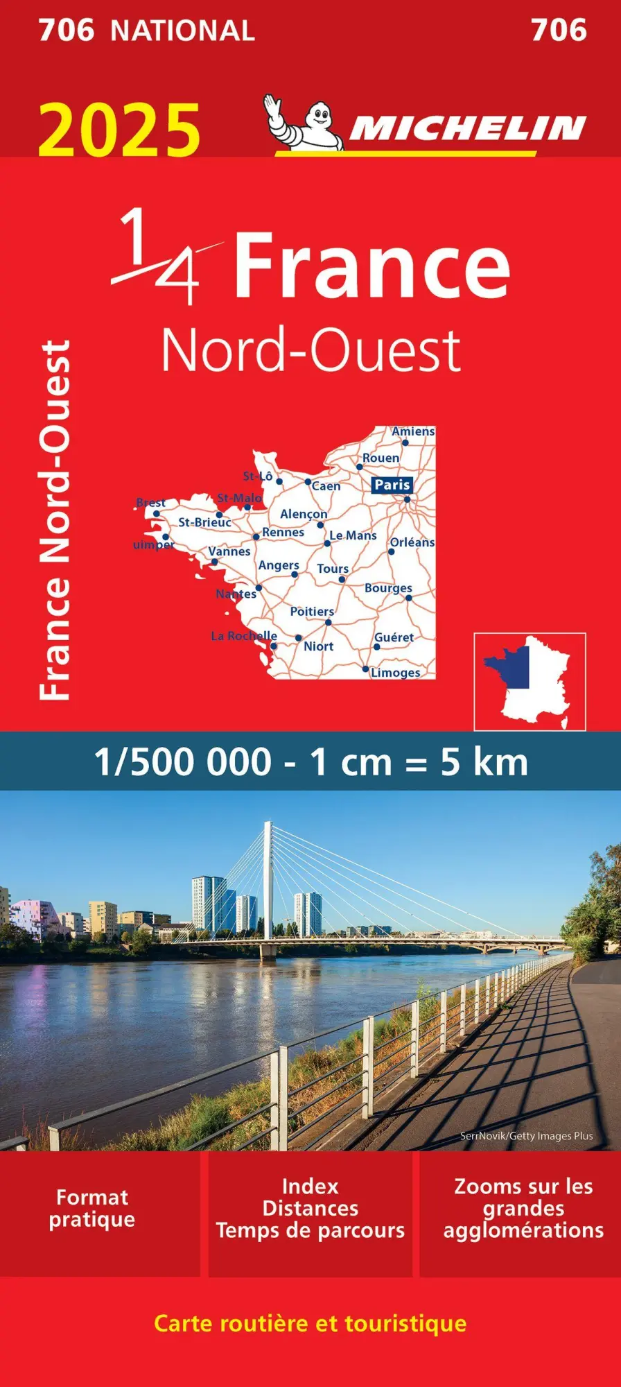 Cover: 9782067265240 | Northwestern France 2025 - Michelin National Map 706 | Map | Michelin