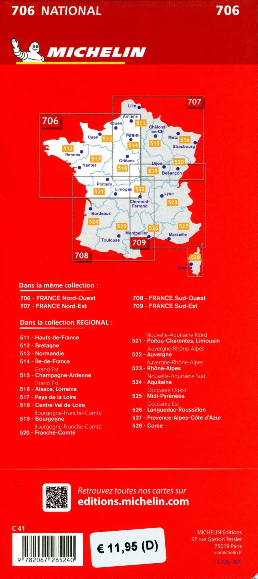 Bild: 9782067265240 | Northwestern France 2025 - Michelin National Map 706 | Map | Michelin