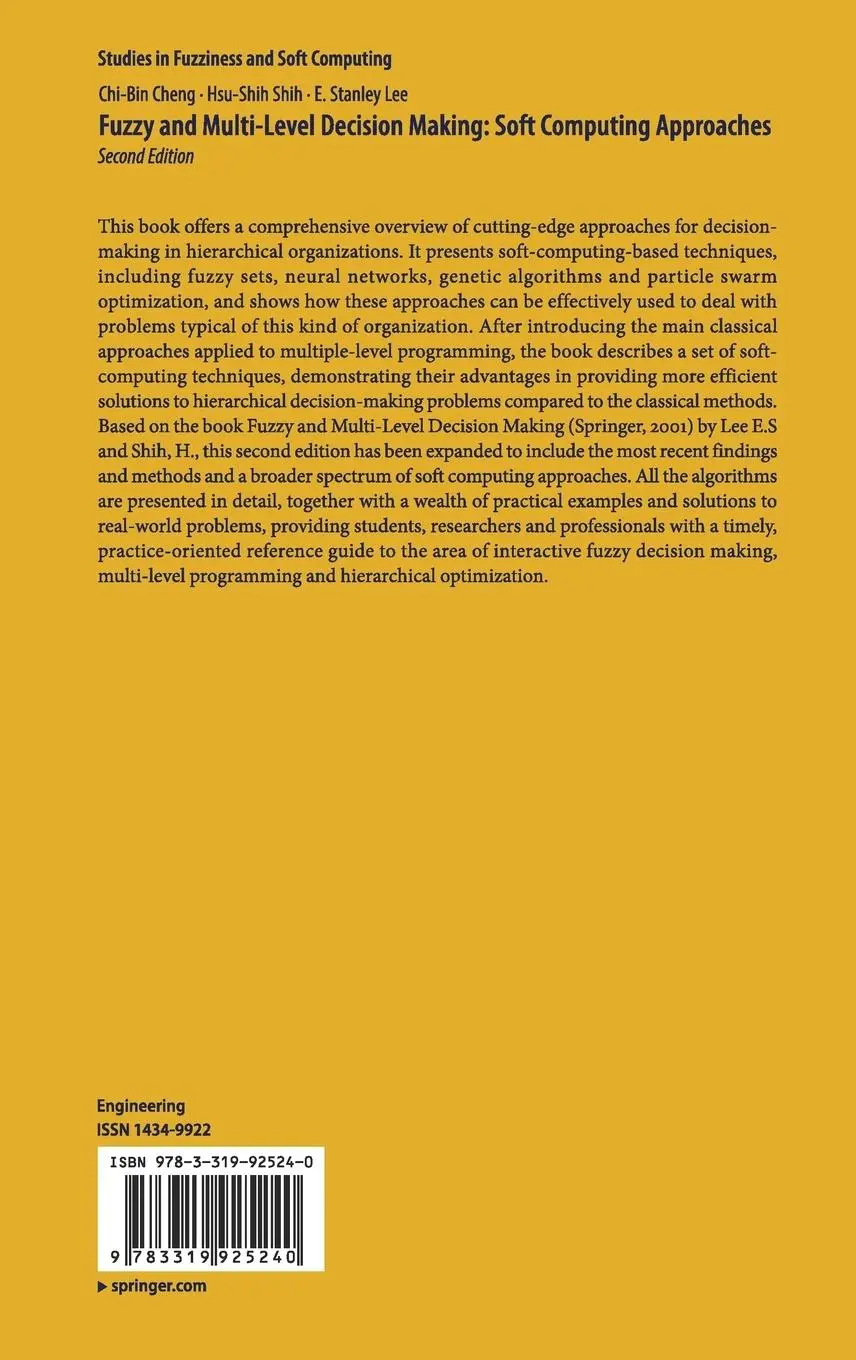 Rückseite: 9783319925240 | Fuzzy and Multi-Level Decision Making: Soft Computing Approaches | xi