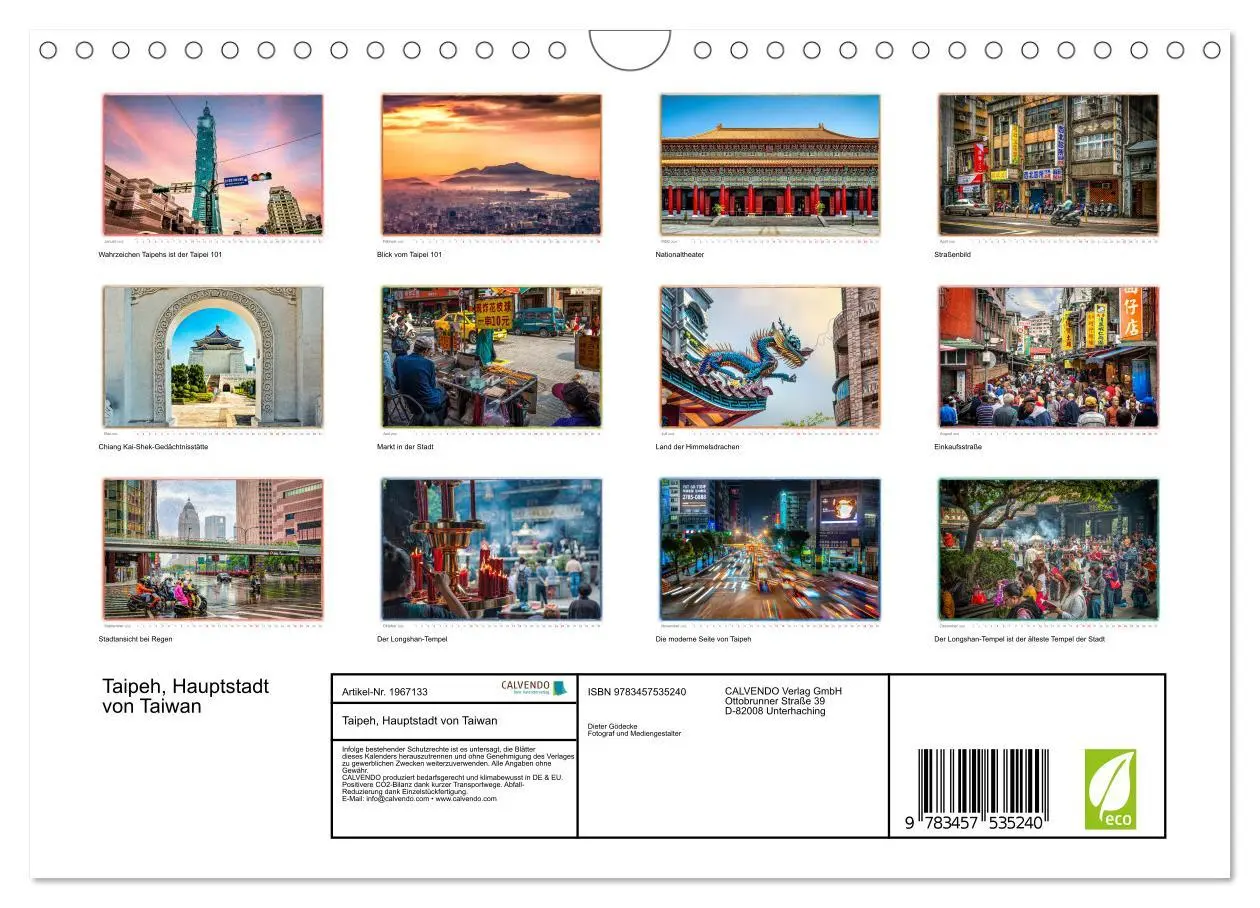 Bild: 9783457535240 | Taipeh, Hauptstadt von Taiwan (Wandkalender 2026 DIN A4 quer),...