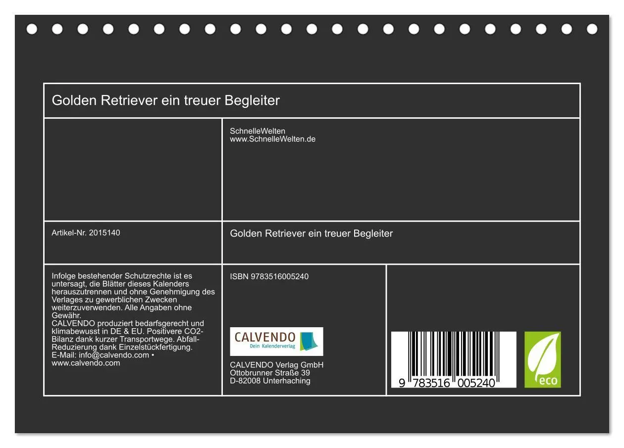 Bild: 9783516005240 | Golden Retriever ein treuer Begleiter (Tischkalender 2026 DIN A5...