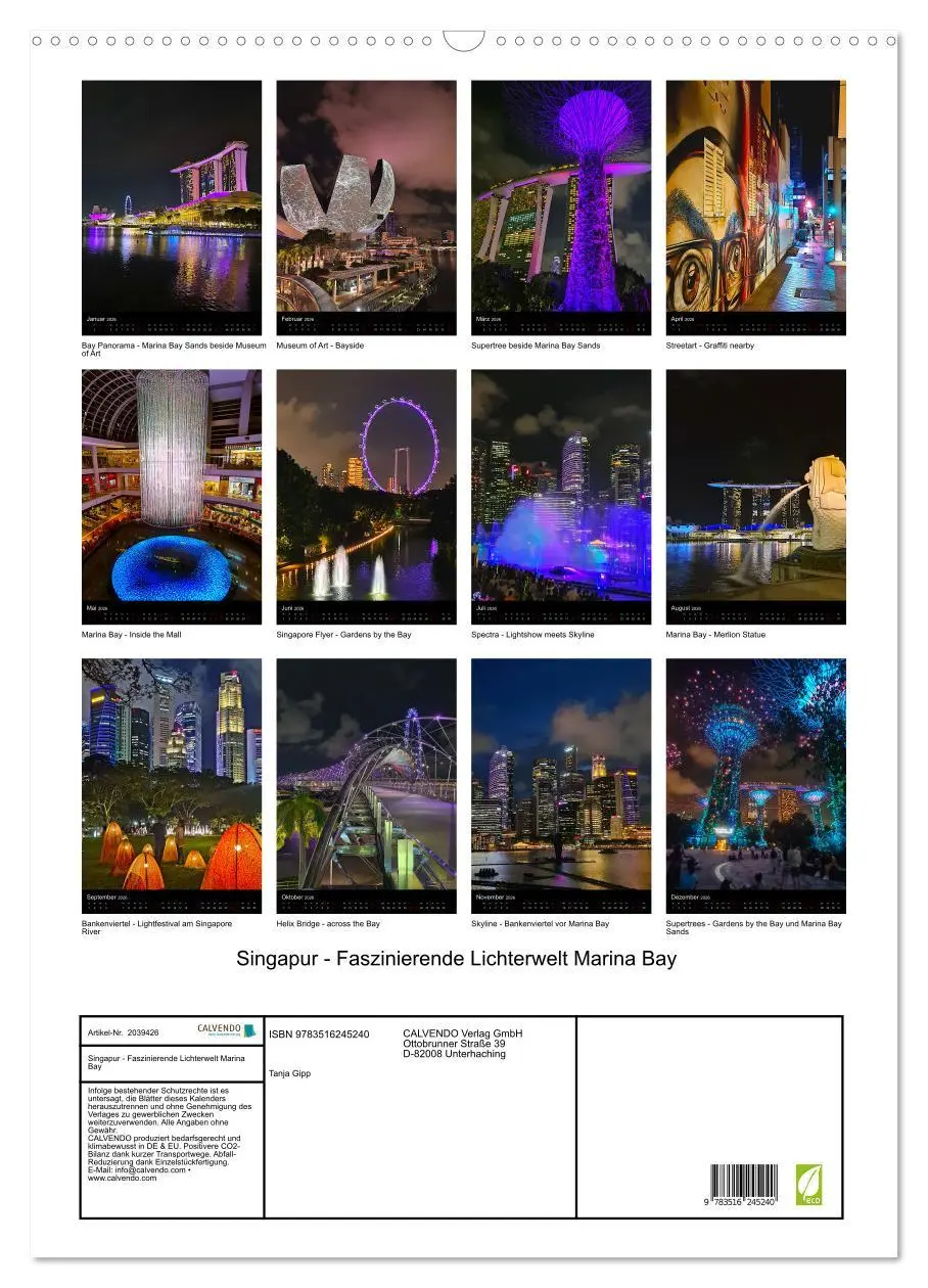 Bild: 9783516245240 | Singapur - Faszinierende Lichterwelt Marina Bay (Wandkalender 2026...