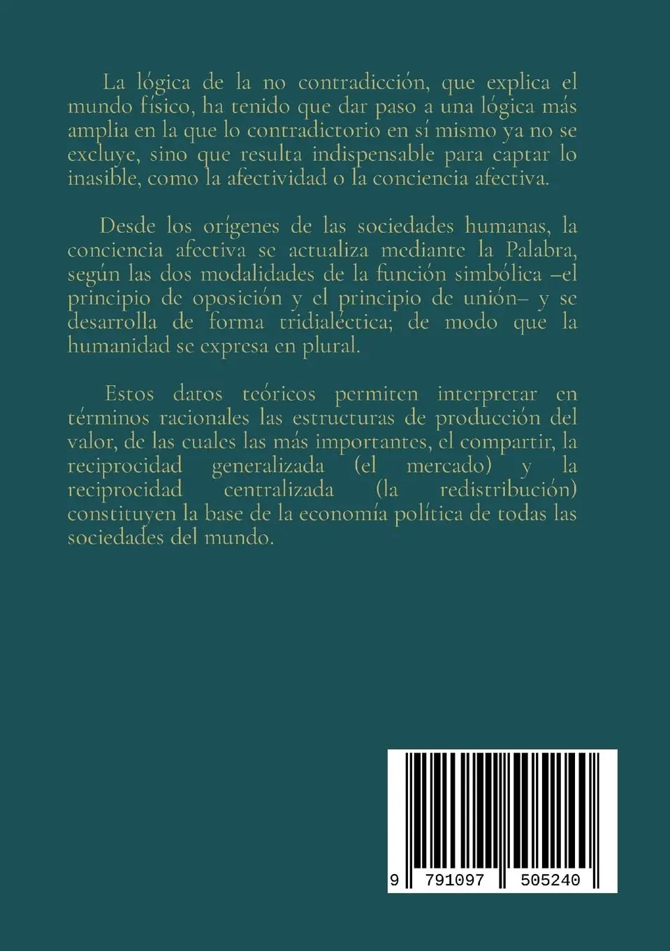 Rückseite: 9791097505240 | TEORÍA DE LA RECIPROCIDAD - II - La economía de reciprocidad | Temple