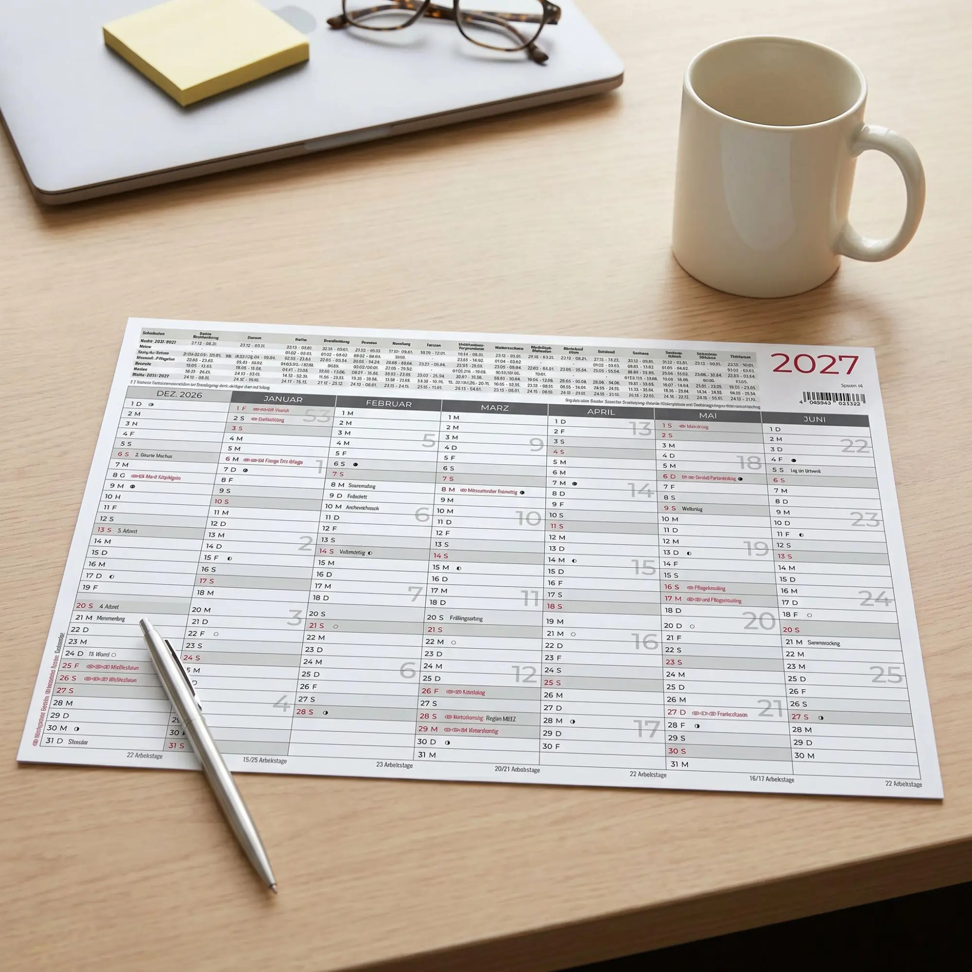 Bild: 4069095015340 | Tafelkalender A4 Hardcover beidseitig 2027 | KG | Kalender | 1 S.