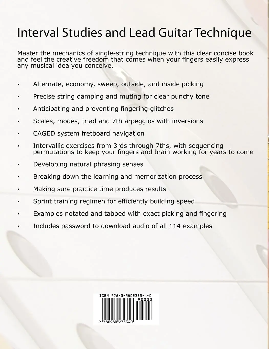 Rückseite: 9780980235340 | Interval Studies and Lead Guitar Technique | Barrett Tagliarino | Buch