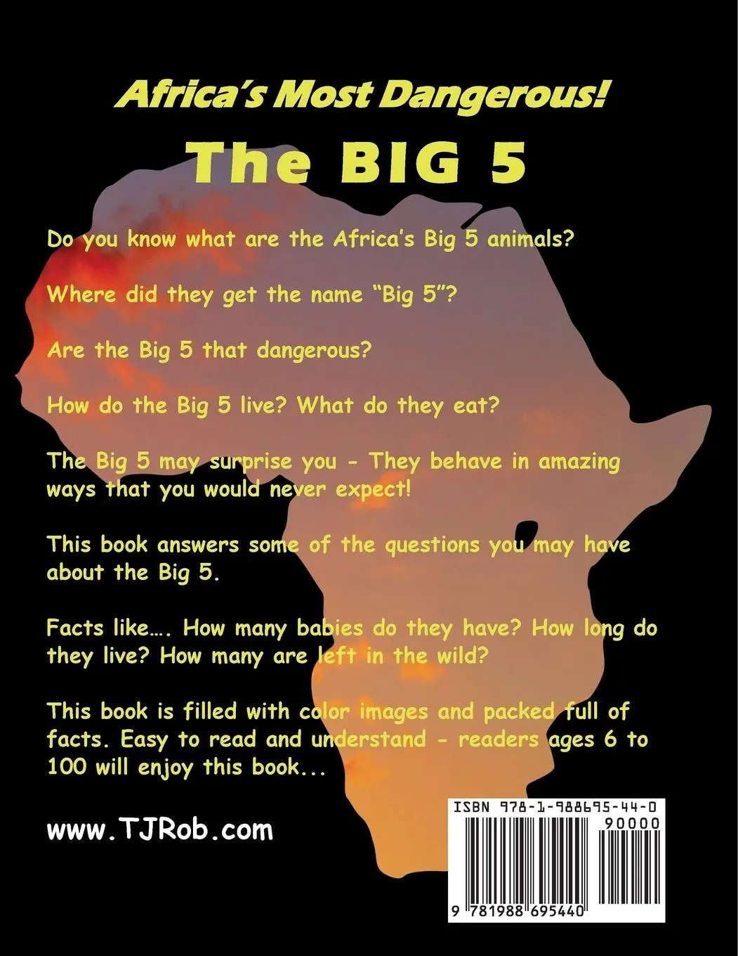 Rückseite: 9781988695440 | Africa's Most Dangerous - The Big 5 | (Age 5 - 8) | Tj Rob | Buch