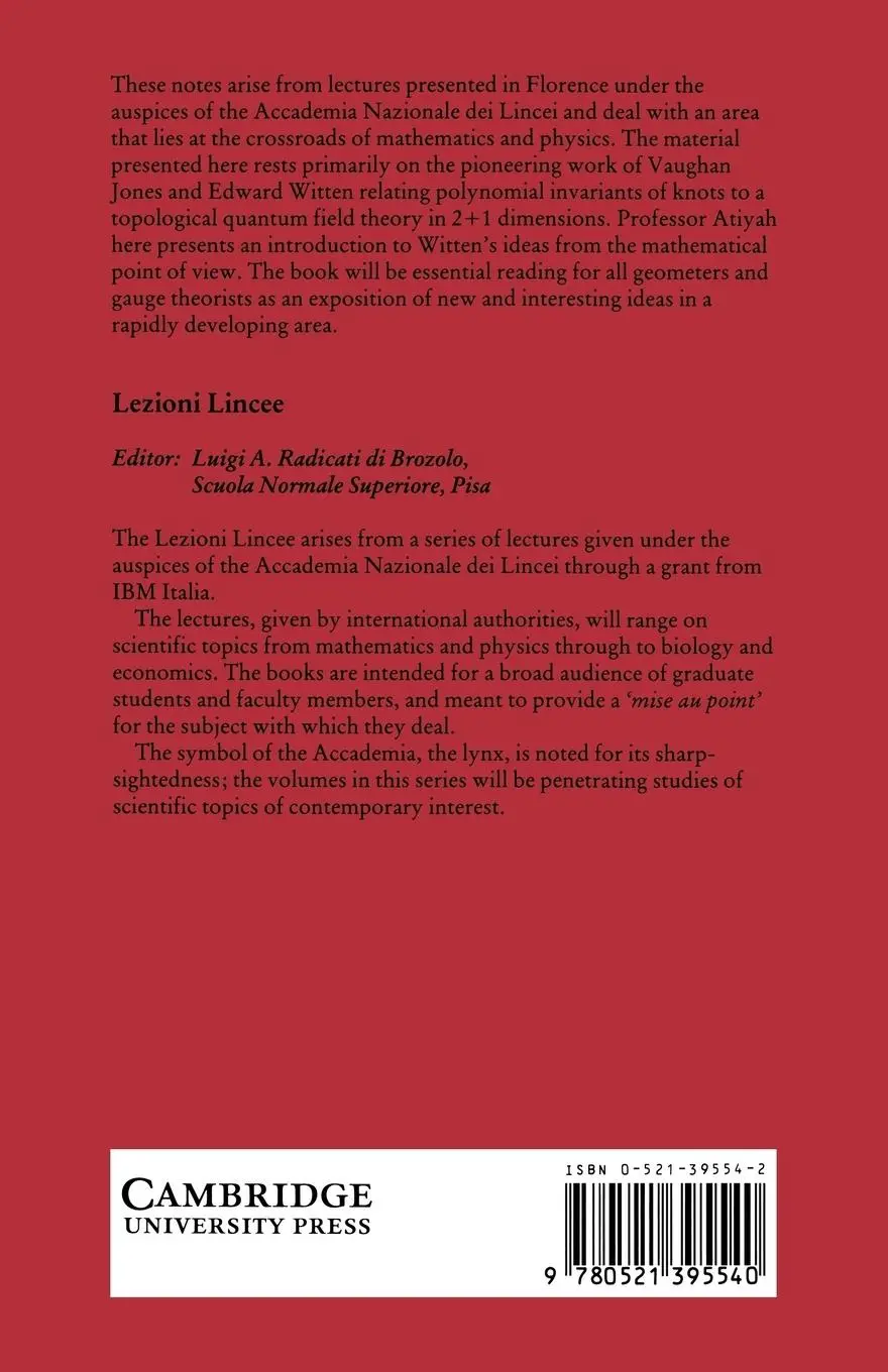 Rückseite: 9780521395540 | The Geometry and Physics of Knots | Michael Francis Atiyah (u. a.)