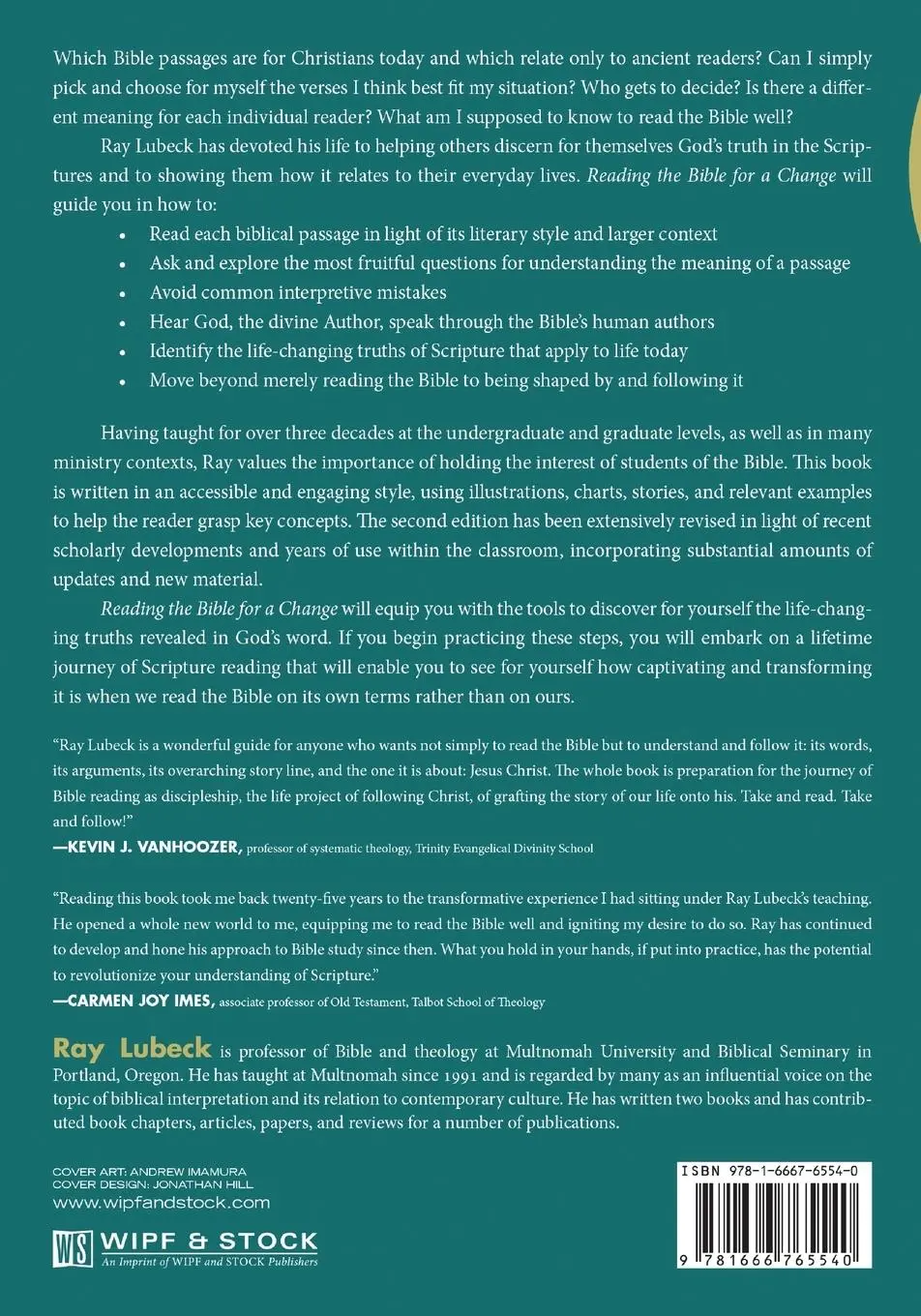 Rückseite: 9781666765540 | Reading the Bible for a Change, Second Edition | Ray Lubeck | Buch