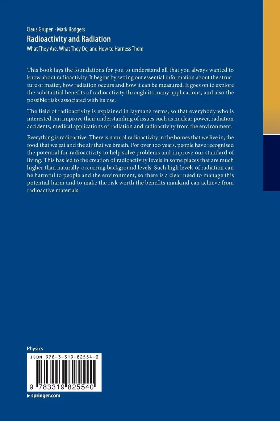 Rückseite: 9783319825540 | Radioactivity and Radiation | Mark Rodgers (u. a.) | Taschenbuch | xi