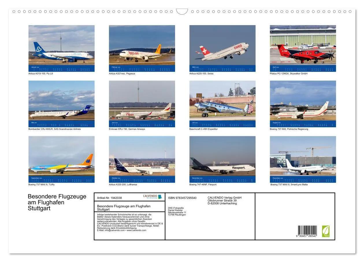 Bild: 9783457295540 | Besondere Flugzeuge am Flughafen Stuttgart (Wandkalender 2026 DIN...