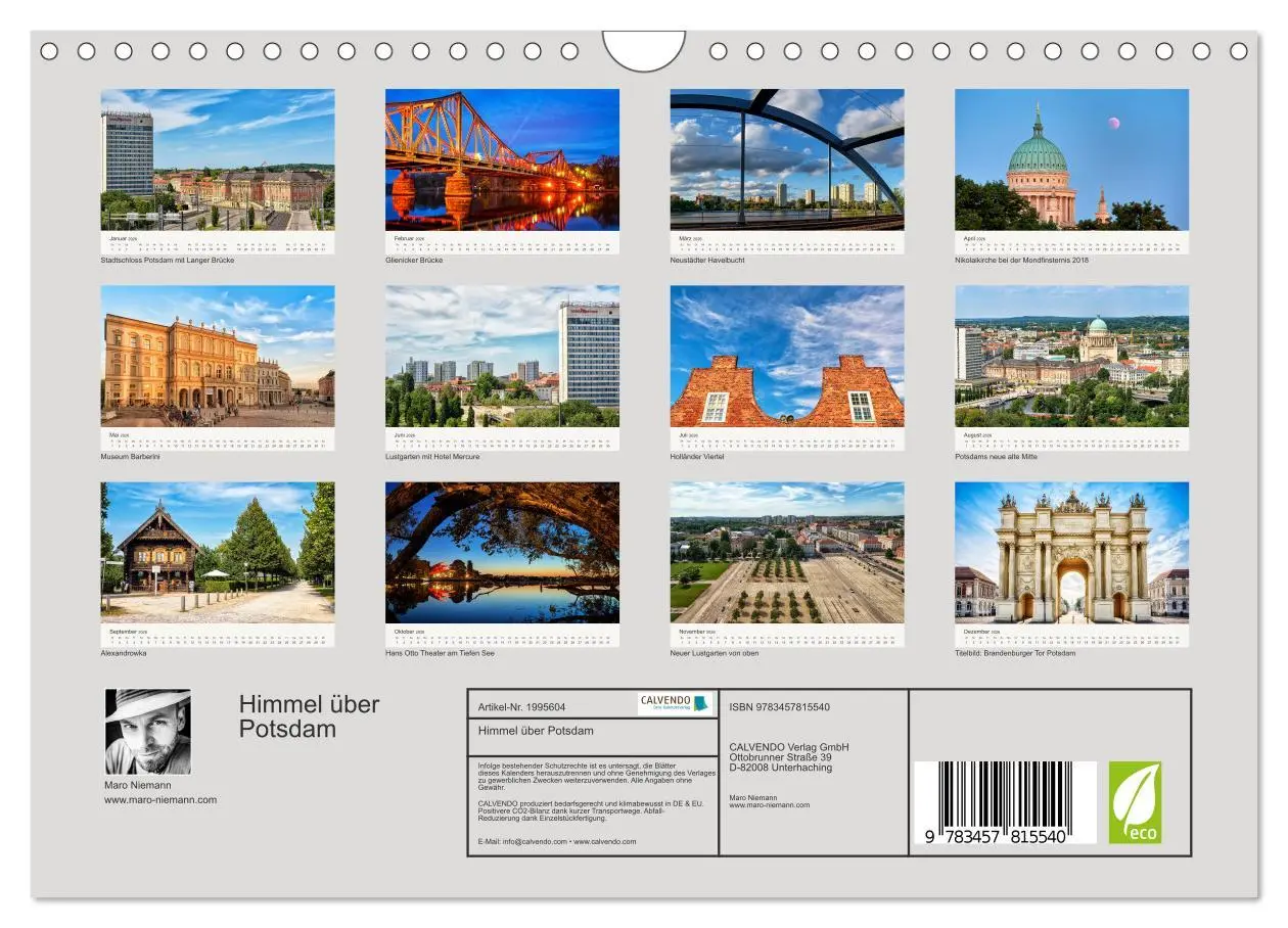Bild: 9783457815540 | Himmel über Potsdam (Wandkalender 2026 DIN A4 quer), CALVENDO...