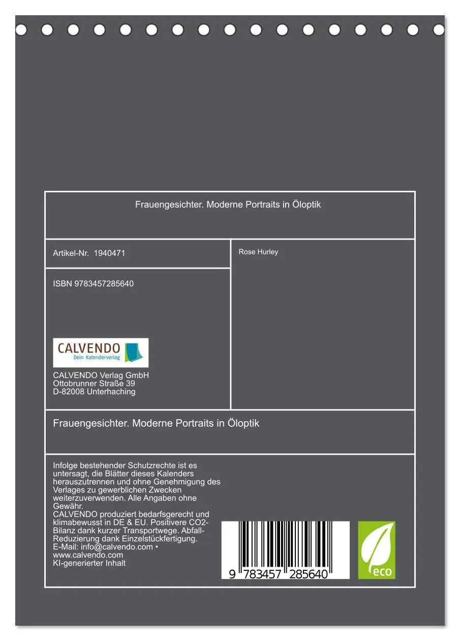 Bild: 9783457285640 | Frauengesichter. Moderne Portraits in Öloptik (Tischkalender 2026...