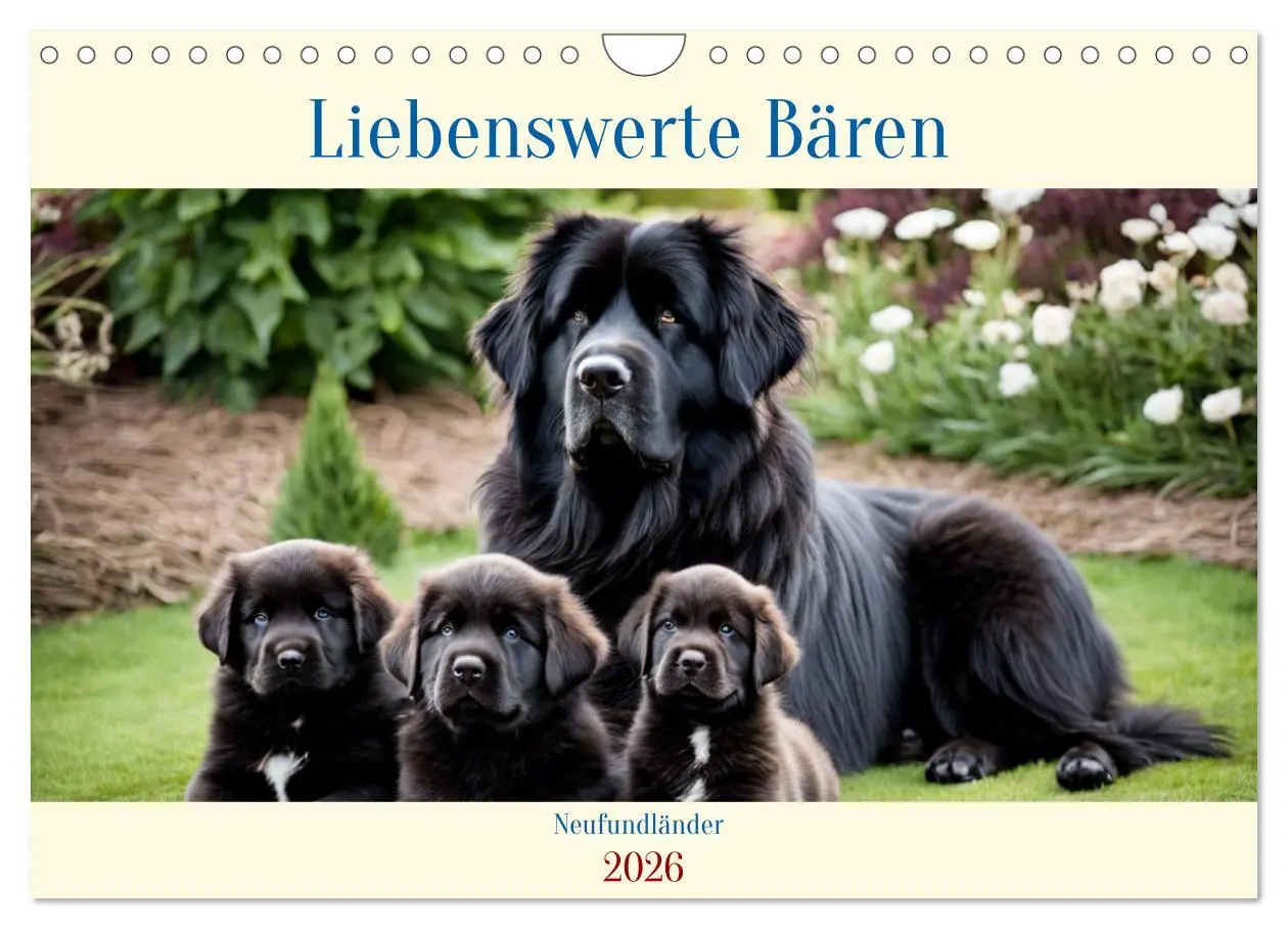 Cover: 9783457735640 | Neufundländer - Liebenswerte Bären (Wandkalender 2026 DIN A4 quer),...