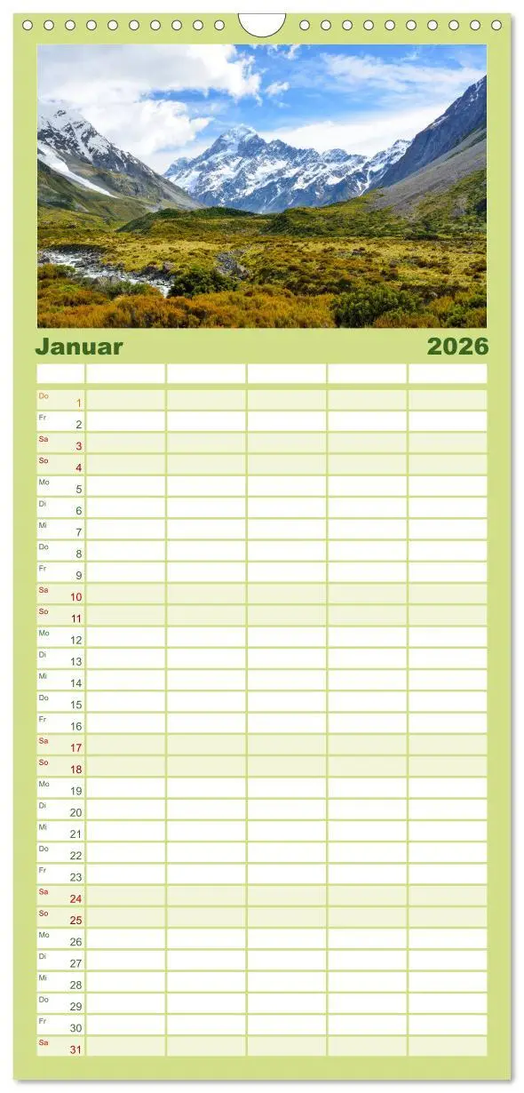 Bild: 9783516515640 | Familienplaner 2026 - Neuseeland - Die schönsten Orte am anderen...