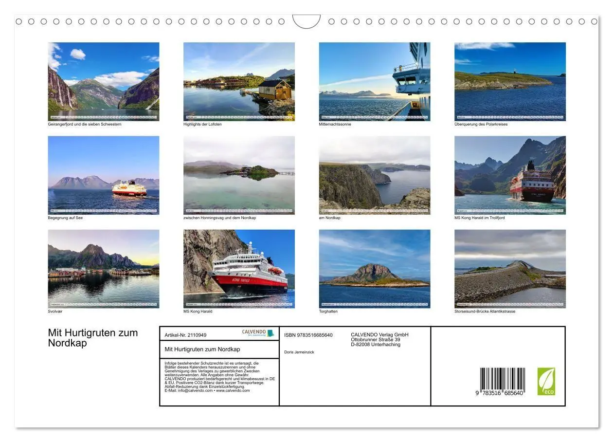 Bild: 9783516685640 | Mit Hurtigruten zum Nordkap (Wandkalender 2026 DIN A3 quer),...
