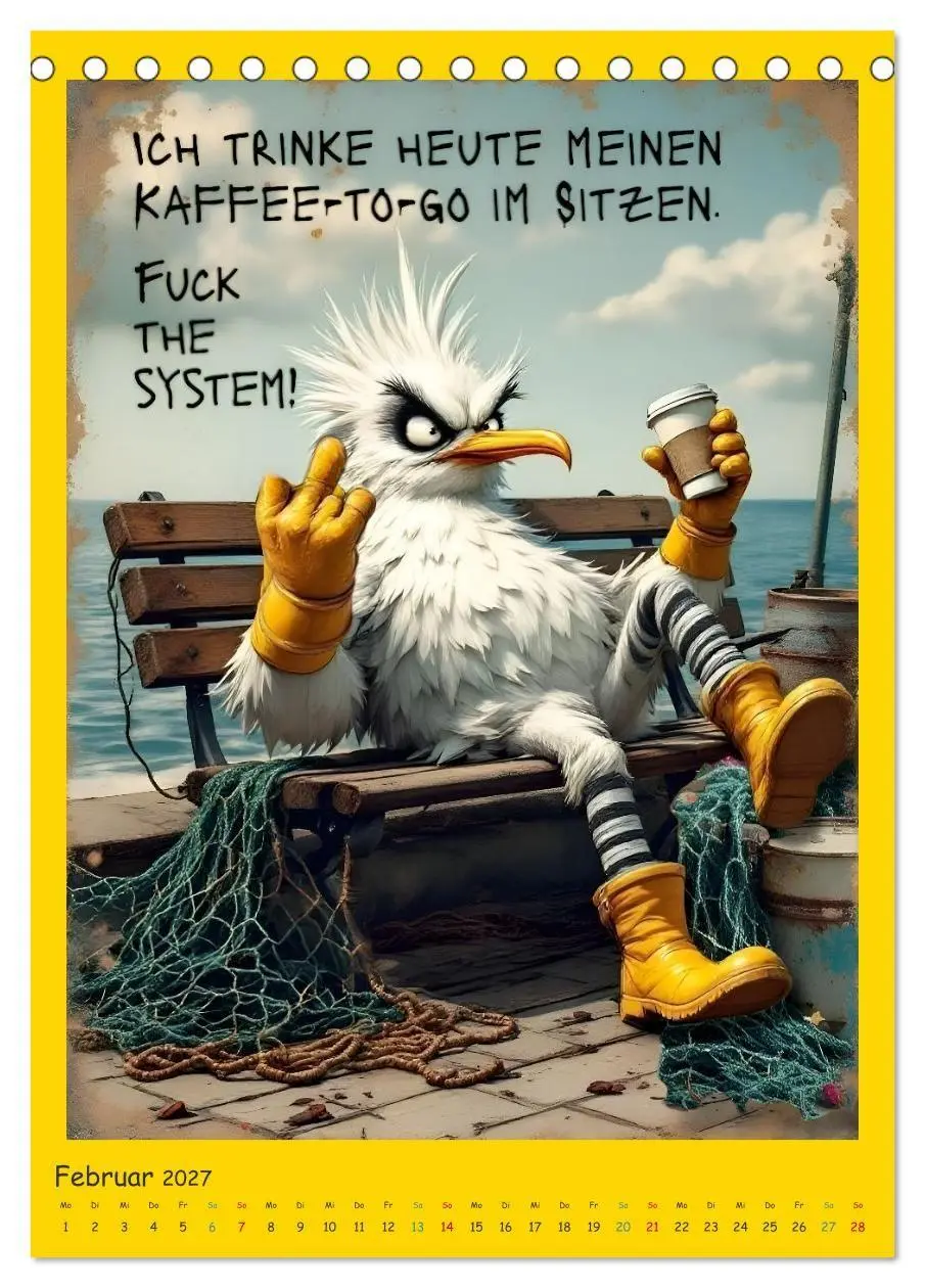Bild: 9783516825640 | Böse Möwen (Tischkalender 2027 DIN A5 hoch), CALVENDO Monatskalender