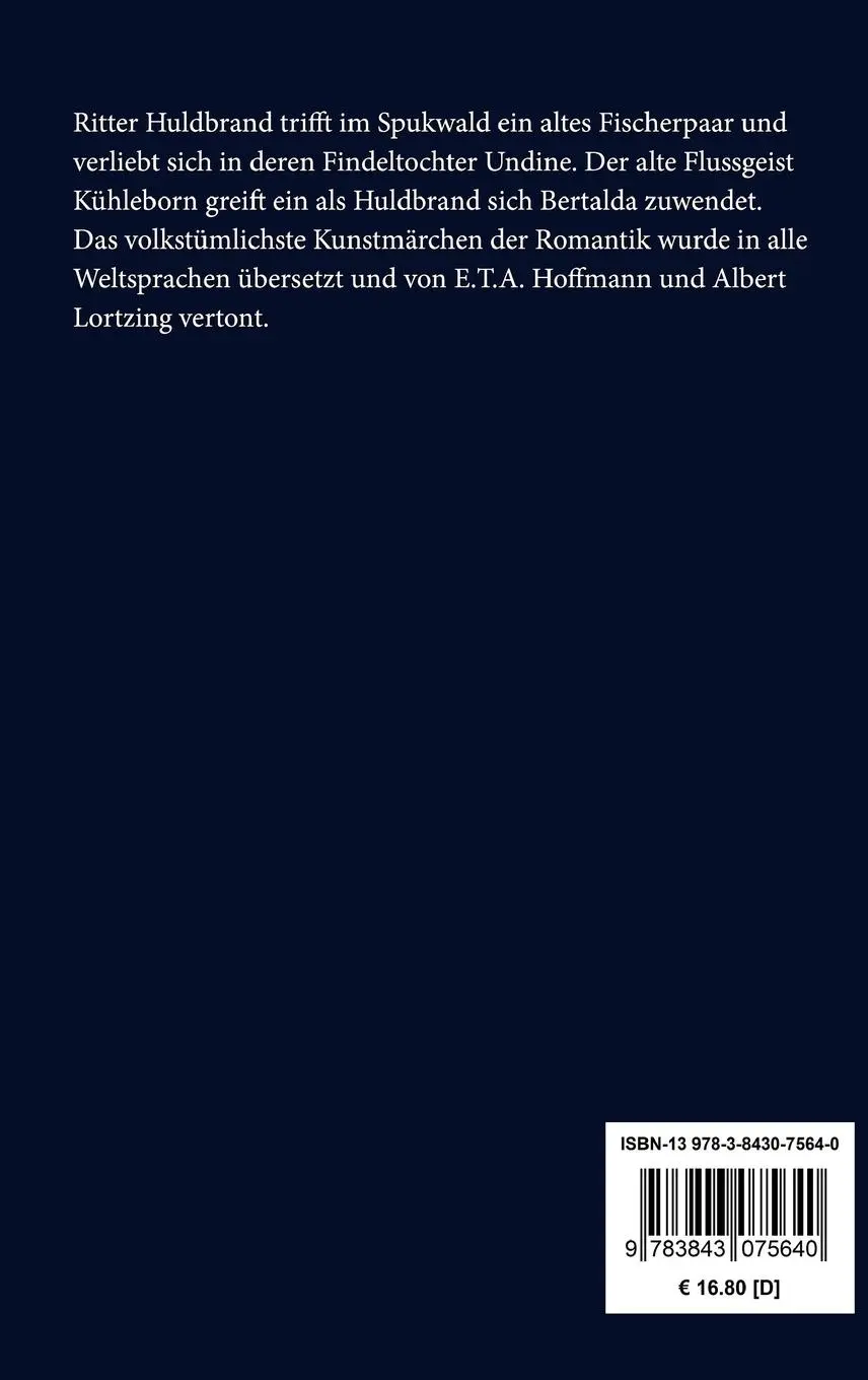 Rückseite: 9783843075640 | Undine | Ein romantisches Märchen | Friedrich de la Motte Fouqué