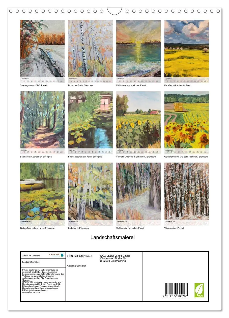 Bild: 9783516295740 | Landschaftsmalerei (Wandkalender 2026 DIN A3 hoch), CALVENDO...