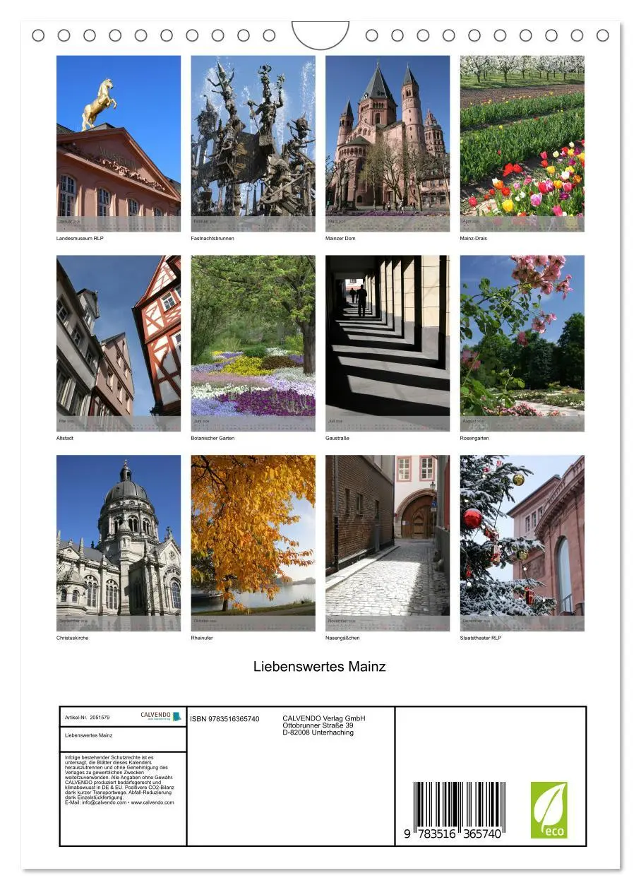 Bild: 9783516365740 | Liebenswertes Mainz (Wandkalender 2026 DIN A4 hoch), CALVENDO...