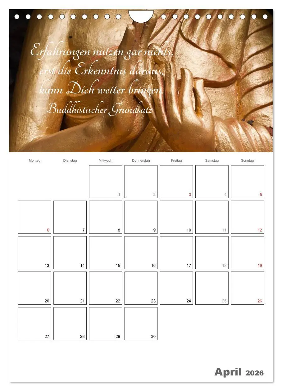 Bild: 9783516435740 | Harmonie und Freude Buddhistische Weisheiten 2026 (Wandkalender...