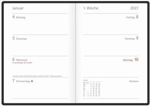 Bild: 9783819305740 | Wochentimer Colour pink 2027 | Korsch Verlag | Buch | Spiralbindung