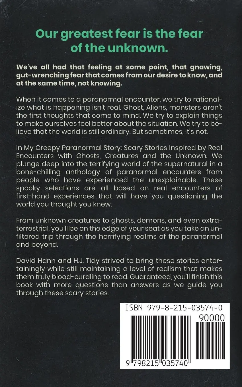 Rückseite: 9798215035740 | My Creepy Paranormal Story | H. J. Tidy | Taschenbuch | Englisch