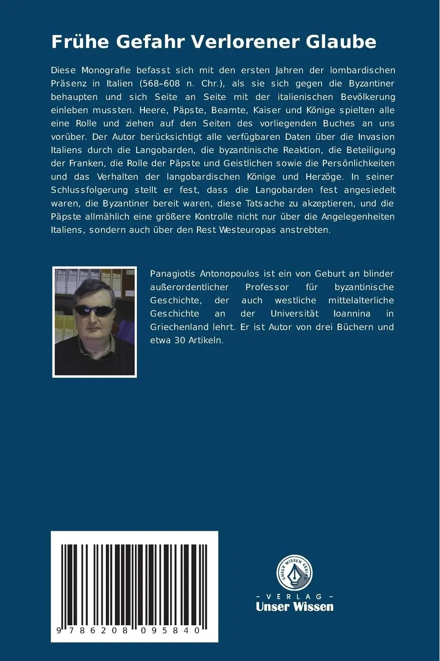 Rückseite: 9786208095840 | Frühe Gefahr Verlorener Glaube | Panagiotis Antonopoulos | Taschenbuch