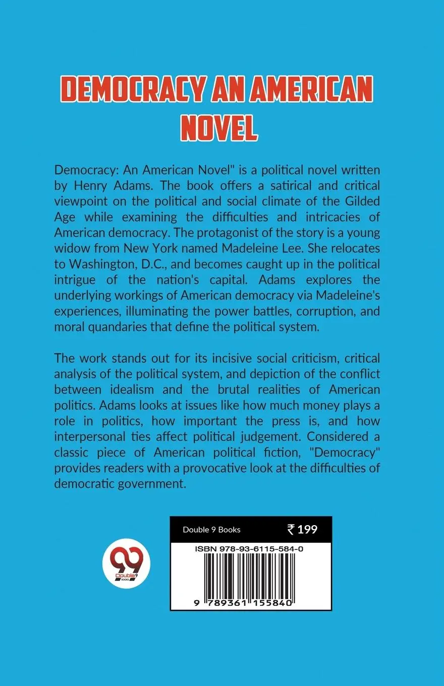 Rückseite: 9789361155840 | Democracy An American Novel | Henry Adams | Taschenbuch | Englisch