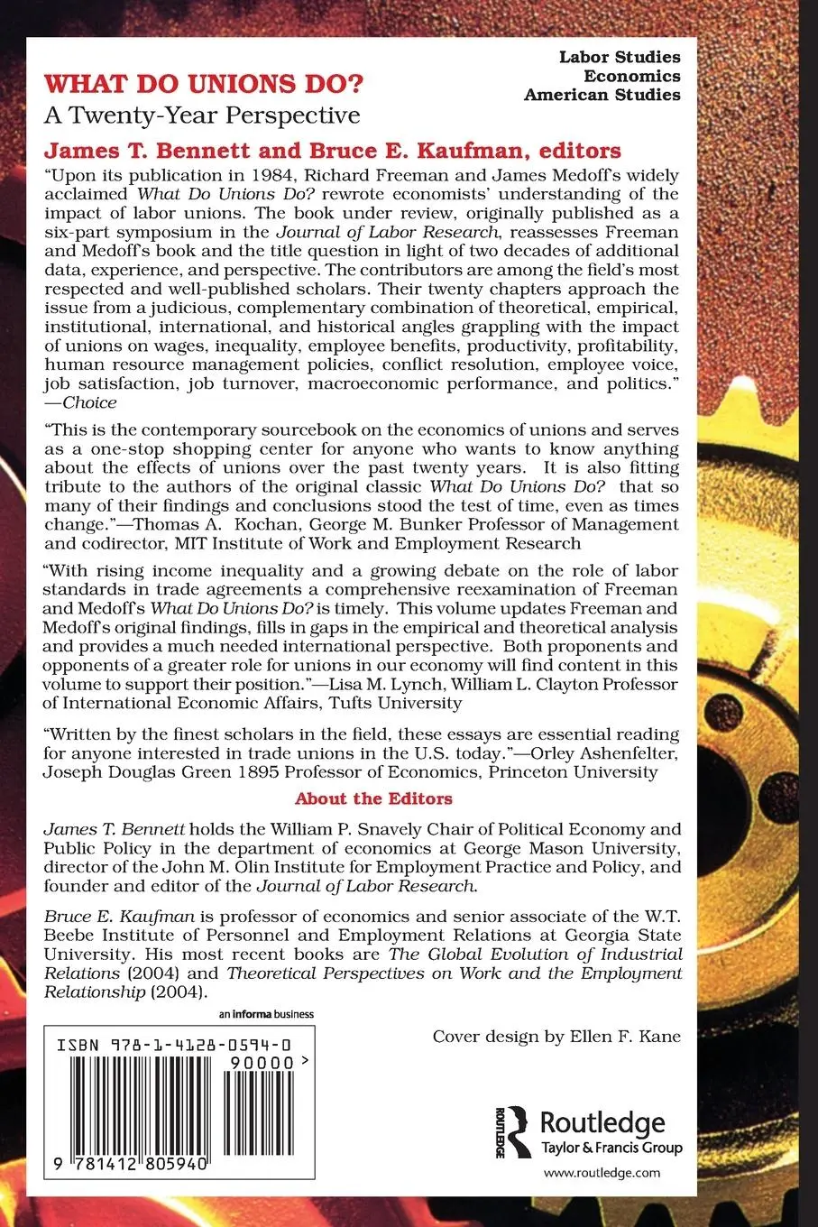 Rückseite: 9781412805940 | What Do Unions Do? | A Twenty-year Perspective | Bennett (u. a.)