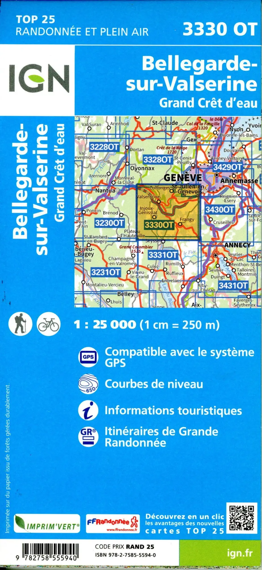 Bild: 9782758555940 | 3330OT Bellegarde sur Va | 1:25000 | (Land-)Karte | Französisch | 2024