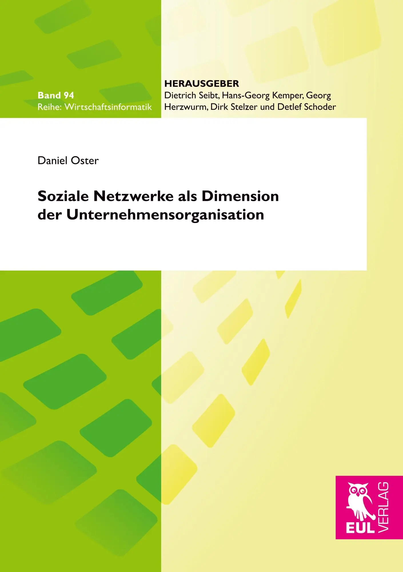 Cover: 9783844105940 | Soziale Netzwerke als Dimension der Unternehmensorganisation | Oster