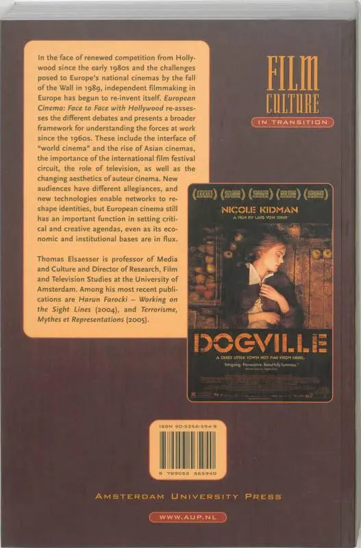 Rückseite: 9789053565940 | European Cinema; Face to Face with Hollywood | Thomas Elsaesser | Buch