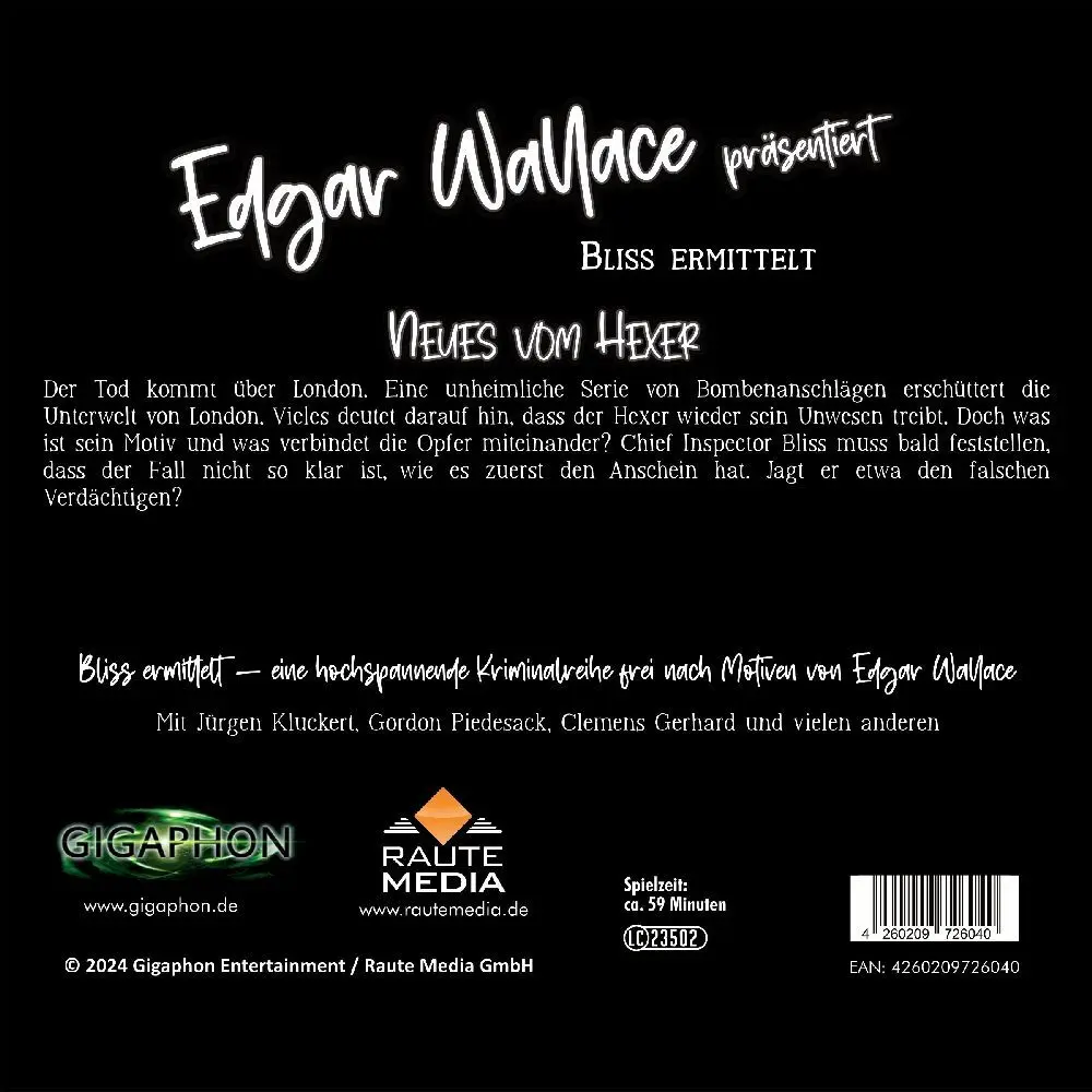 Bild: 4260209726040 | Edgar Wallace - Neues vom Hexer, 1 Audio-CD | Jürgen Kluckert (u. a.)