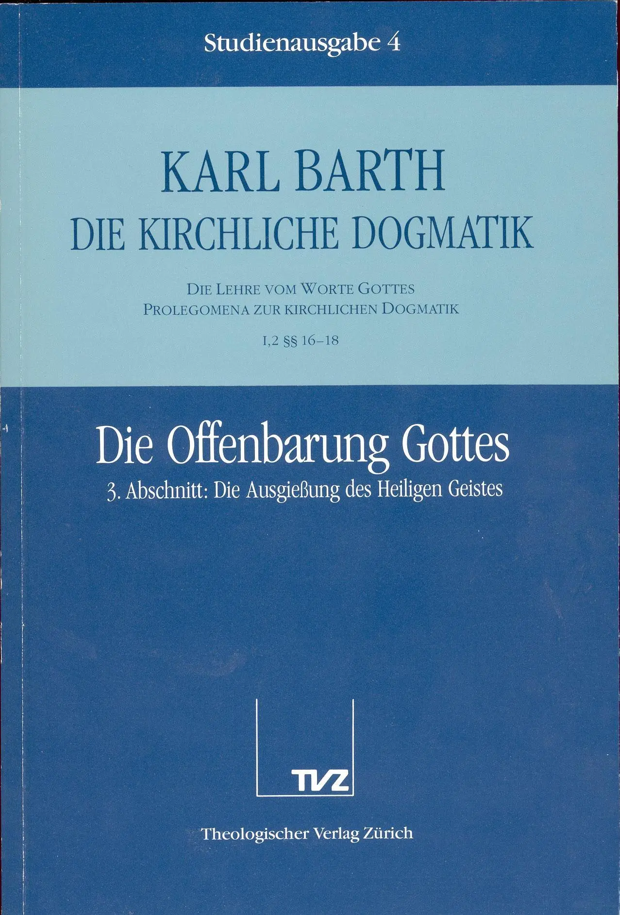 Cover: 9783290116040 | Die Offenbarung Gottes. Tl.3 | Karl Barth | Taschenbuch | Deutsch
