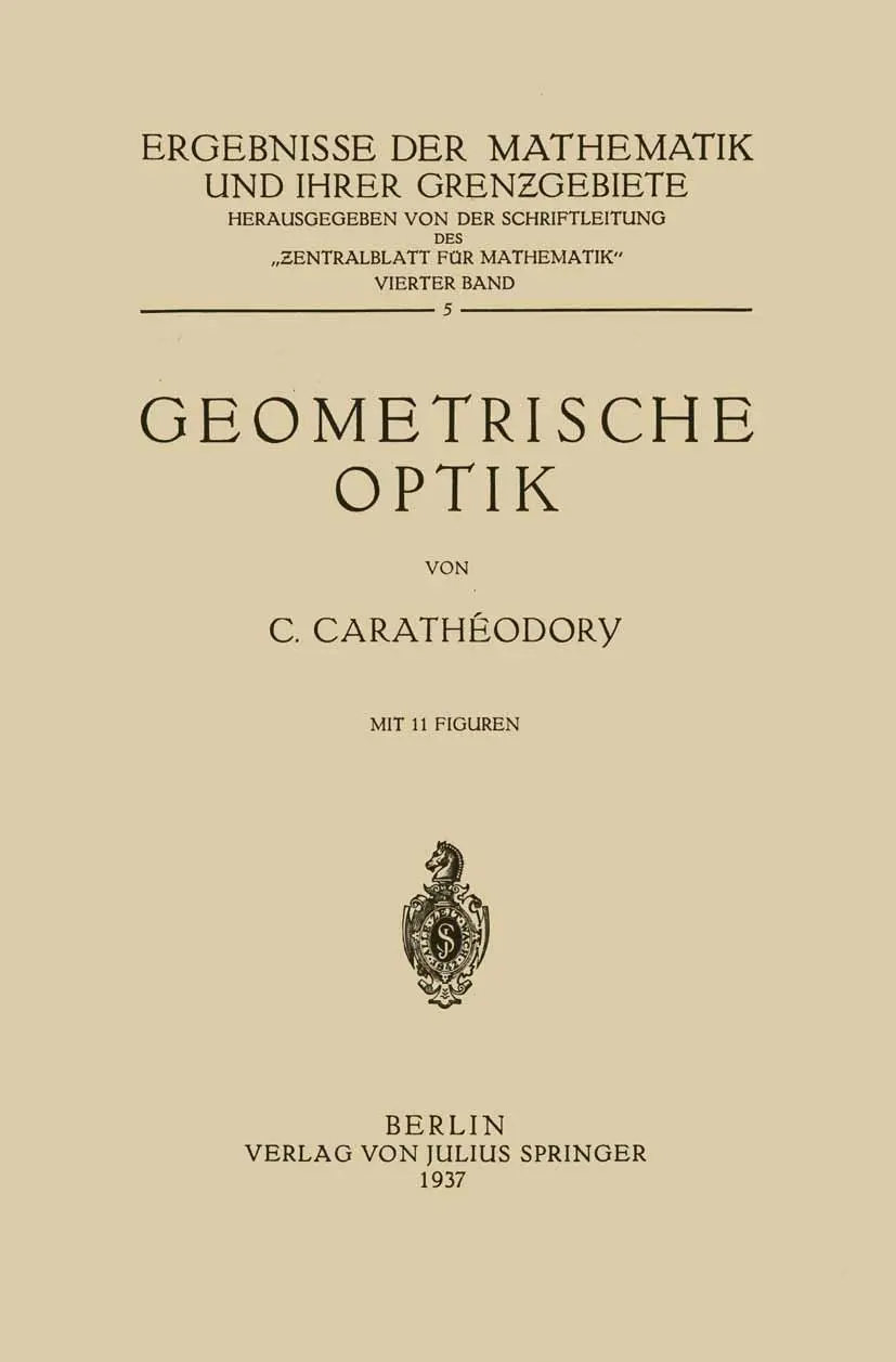 Cover: 9783642896040 | Geometrische Optik | Constantin Carathaeodory | Taschenbuch | iv