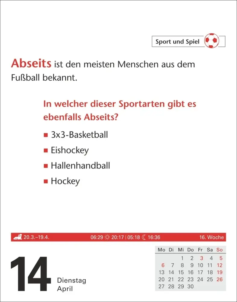 Bild: 9783840036040 | Duden Allgemeinbildung Tagesabreißkalender 2026 - Wissen und Quizzen