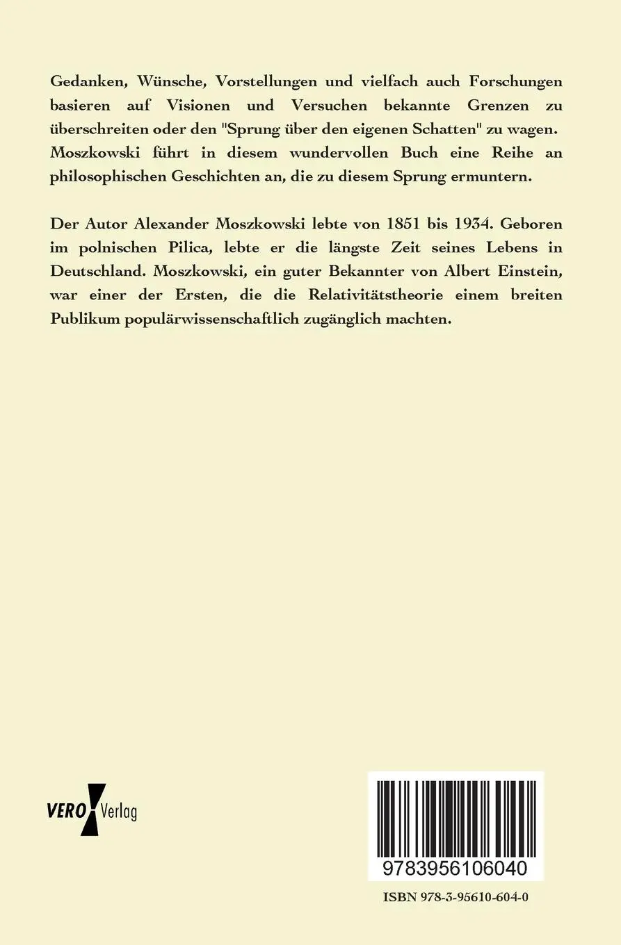Rückseite: 9783956106040 | Der Sprung über den Schatten | Alexander Moszkowski | Taschenbuch