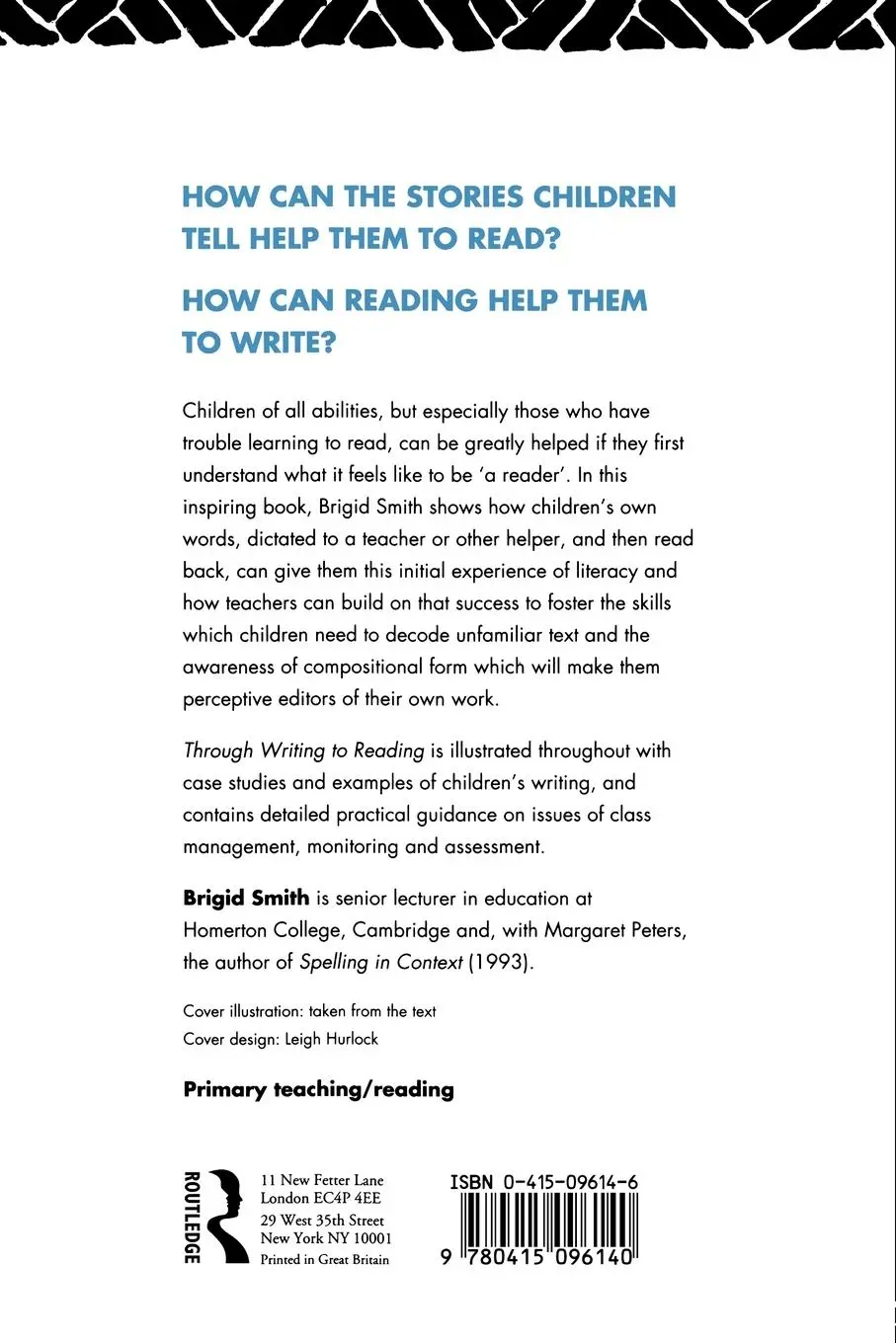 Rückseite: 9780415096140 | Through Writing to Reading | Brigid Smith | Taschenbuch | Englisch