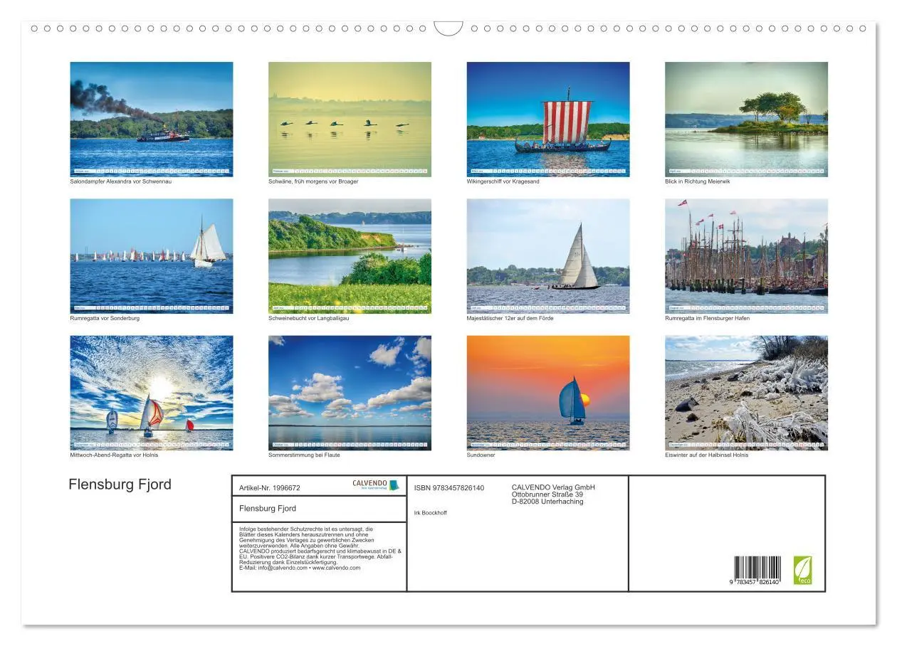 Bild: 9783457826140 | Flensburg Fjord (Wandkalender 2026 DIN A2 quer), CALVENDO...