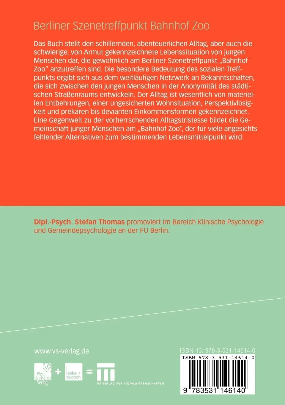 Rückseite: 9783531146140 | Berliner Szenetreffpunkt Bahnhof Zoo | Stefan Thomas | Taschenbuch