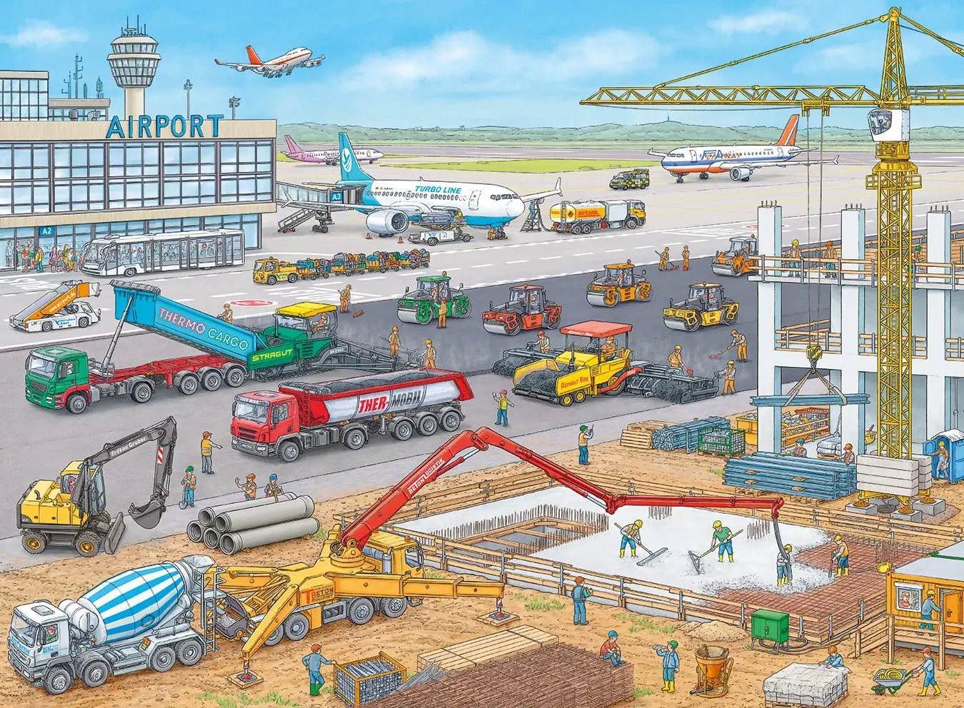Bild: 4005556106240 | Baustelle am Flughafen. Kinderpuzzle 100 Teile | Spiel | Kinderpuzzle