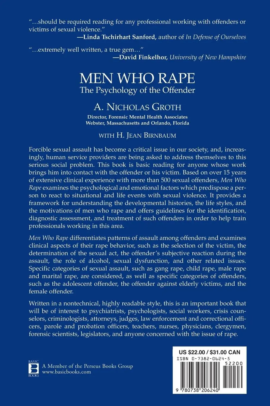 Rückseite: 9780738206240 | Men Who Rape | The Psychology of the Offender | A. Nicholas Groth